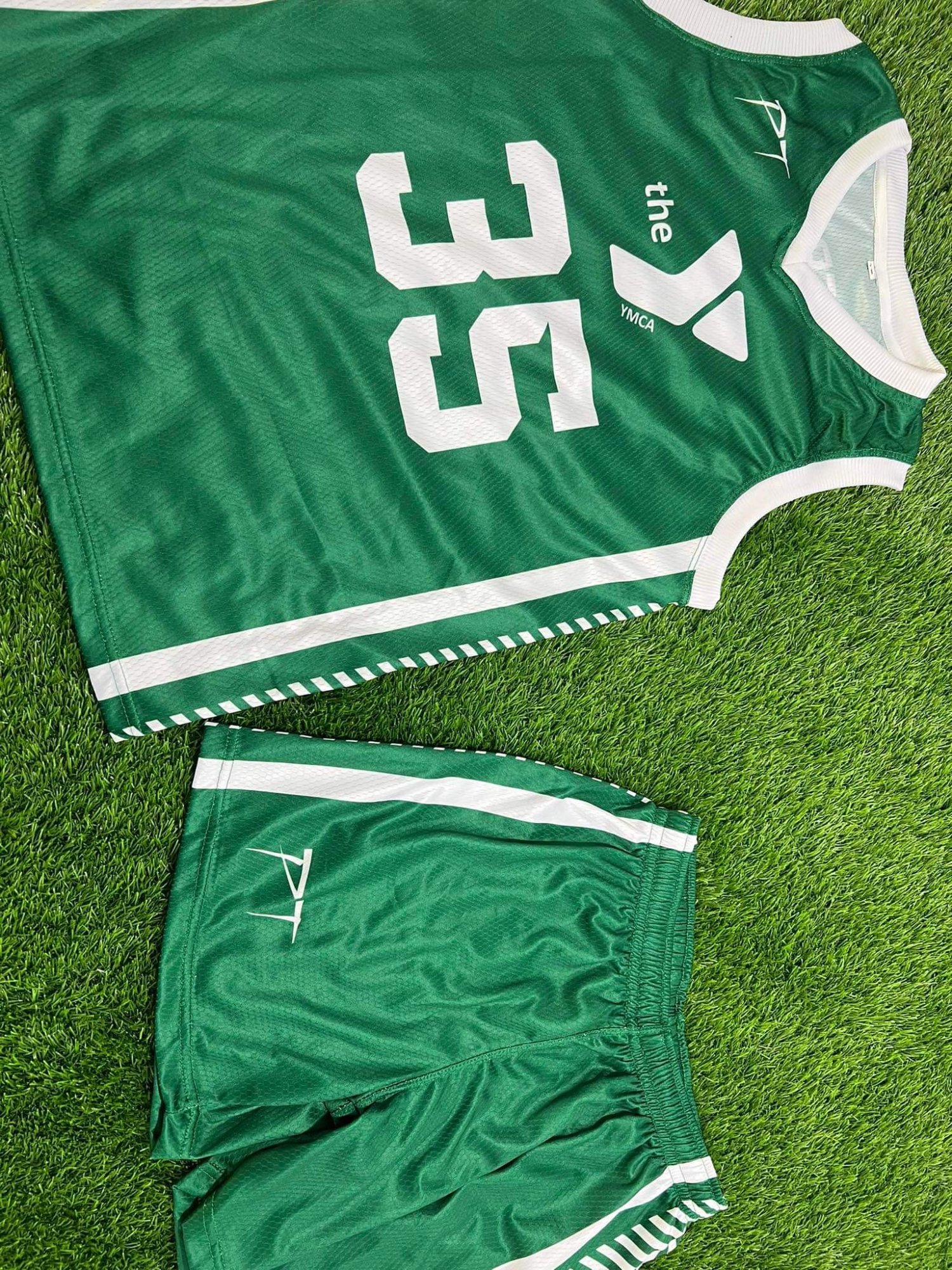 YMCA green basketball uniform